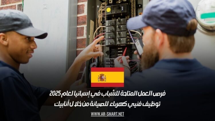فرص العمل المتاحة للشباب في إسبانيا لعام 2025: توظيف فنيي كهرباء للصيانة من خلال أنابيك
