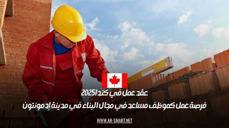 عقد عمل في كندا 2025: فرصة عمل كموظف مساعد في مجال البناء في مدينة إدمونتون
