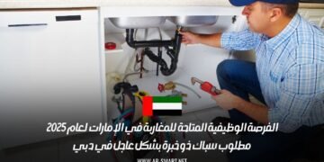الفرصة الوظيفية المتاحة للمغاربة في الإمارات لعام 2025: مطلوب سباك ذو خبرة بشكل عاجل في دبي