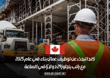كندا تبحث عن توظيف عمال بناء في عام 2025، مع راتب يتجاوز 29 دولارًا في الساعة
