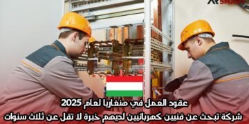 عقود العمل في هنغاريا لعام 2025: شركة تبحث عن فنيين كهربائيين لديهم خبرة لا تقل عن ثلاث سنوات