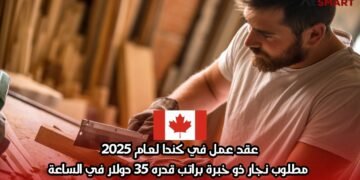 عقد عمل في كندا لعام 2025: مطلوب نجار ذو خبرة براتب قدره 35 دولار في الساعة