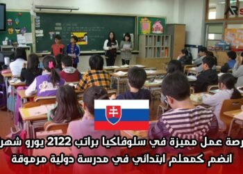 فرصة عمل مميزة في سلوفاكيا براتب 2122 يورو شهريًا: انضم كمعلم ابتدائي في مدرسة دولية مرموقة