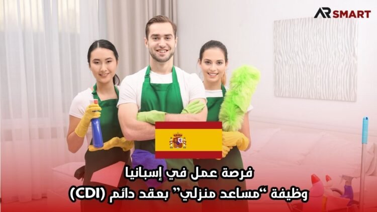فرصة عمل في إسبانيا: وظيفة “مساعد منزلي” بعقد دائم (CDI)