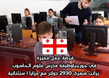فرصة عمل مميزة في جورجيا: وظيفة مدرس علوم الحاسوب براتب شهري 2930 دولار مع مزايا استثنائية