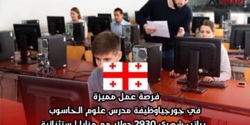 فرصة عمل مميزة في جورجيا: وظيفة مدرس علوم الحاسوب براتب شهري 2930 دولار مع مزايا استثنائية