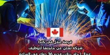 فرصة عمل في كندا: شركة تعلن عن حاجتها لتوظيف عمال لحام براتب قدره 36 دولار في الساعة