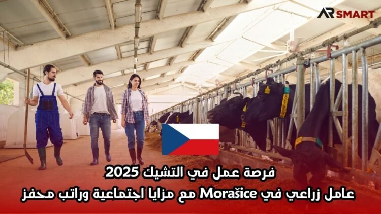 فرصة عمل في التشيك 2025: عامل زراعي في Morašice مع مزايا اجتماعية وراتب محفز