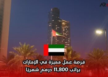 فرصة عمل مميزة في الإمارات براتب 11,800 درهم شهريًا