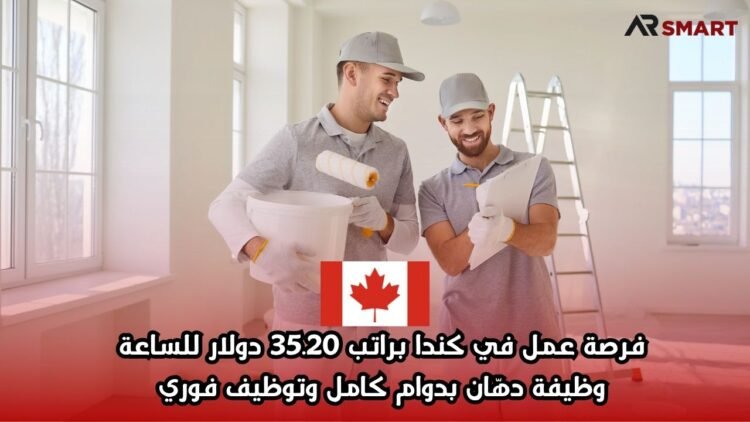 فرصة عمل في كندا براتب 35.20 دولار للساعة: وظيفة دهّان بدوام كامل وتوظيف فوري