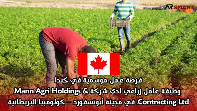 فرصة عمل موسمية في كندا: وظيفة عامل زراعي لدى شركة Mann Agri Holdings & Contracting Ltd. في مدينة أبوتسفورد – كولومبيا البريطانية