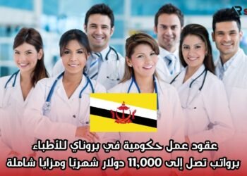 عقود عمل حكومية في بروناي للأطباء برواتب تصل إلى 11,000 دولار شهريًا ومزايا شاملة