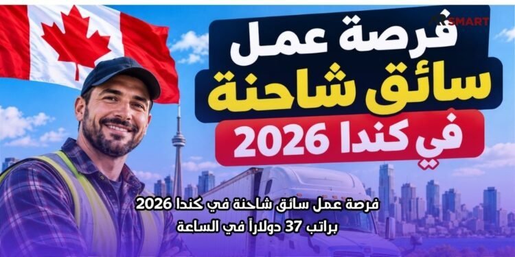 فرصة عمل سائق شاحنة في كندا 2026 براتب 37 دولاراً في الساعة